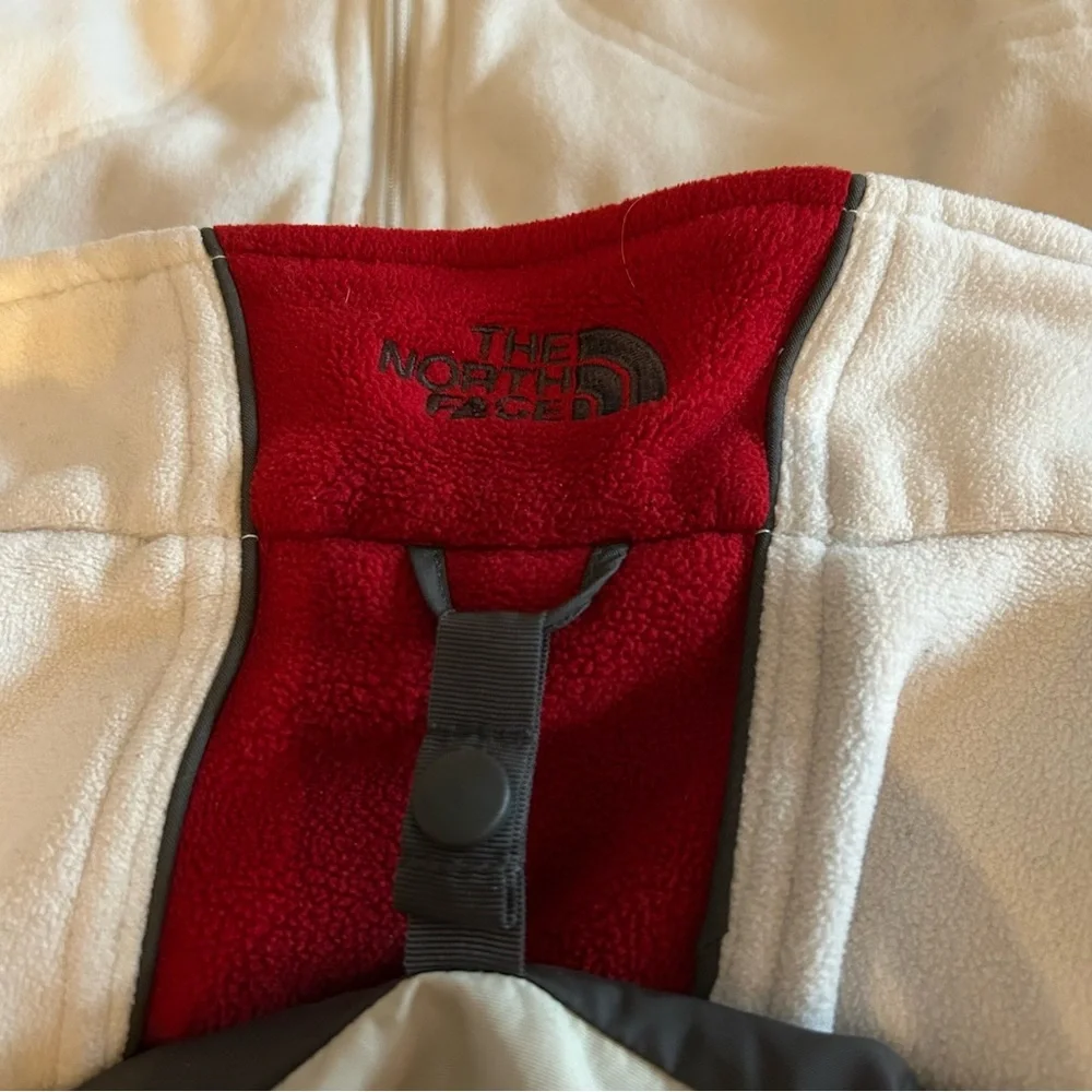 North Face Boys Zip-In Fleece Jacket M‎ Red Gray 2-in-1 System
